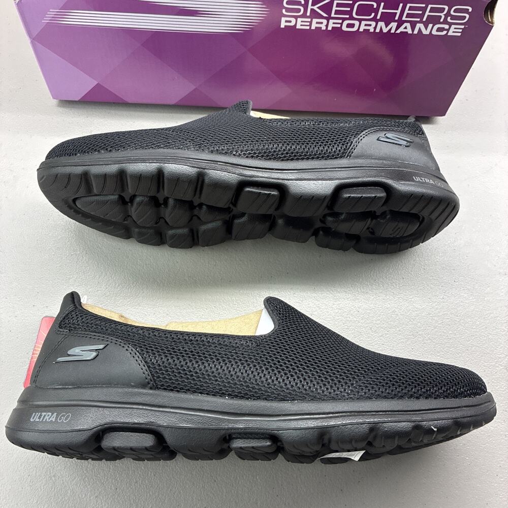 Skechers Shoes Womens Size 10 EW Extra Wide GOwalk 5 Ultra Go Walk Loafers Black